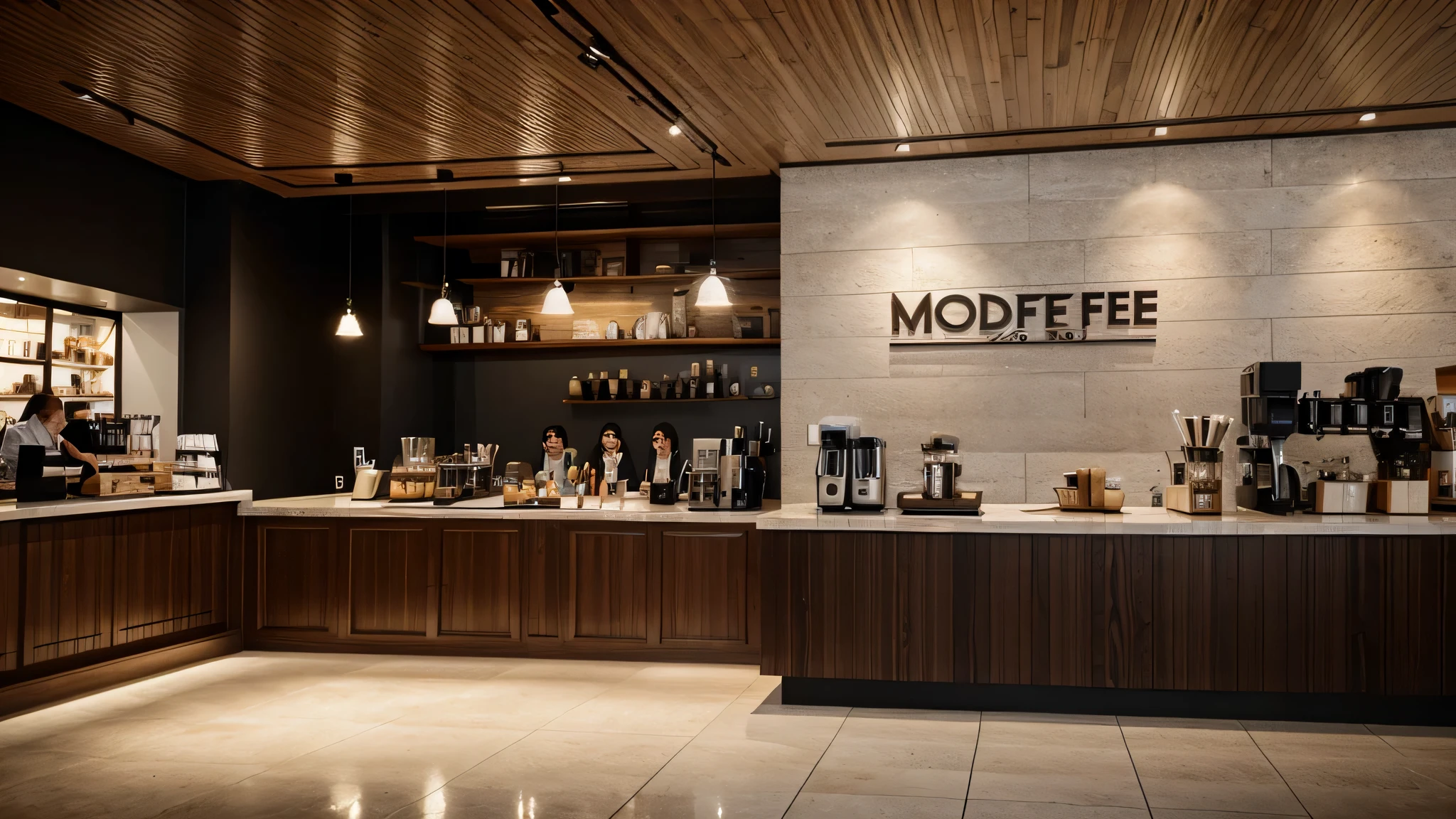 conception d'a large modern café