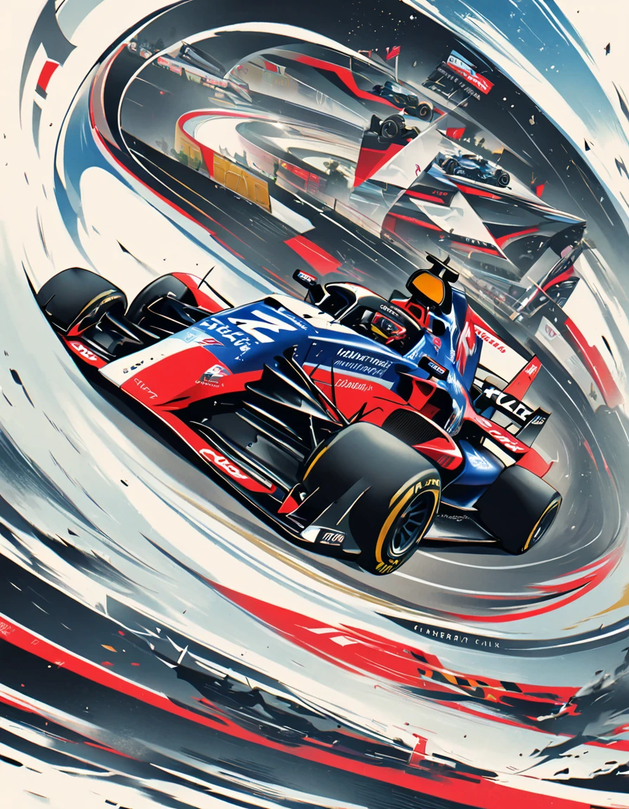  racing, lanes, racing,Van Gogh style, stained glass
