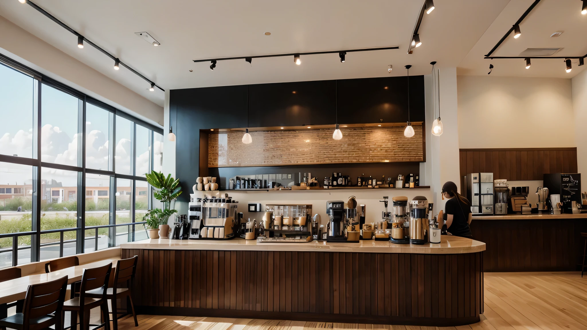 conception d'a large modern café