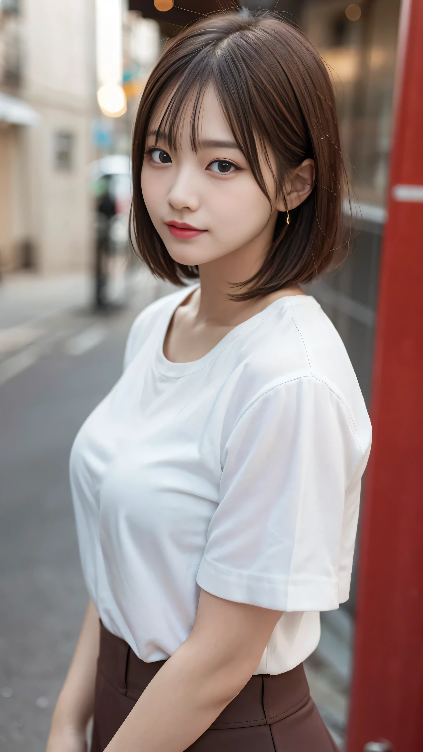 (8K, Raw photo, highest quality, masterpiece:1.2), super detailed, 超High resolution, High resolution,(realistic, photo realistic:1.4),Depth of the bounds written, realistic shadow, caustics, natural shading, photon mapping, fine-grained, perfect concentration,
break
cinematic lighting, soft lighting, HDR, Sigma 24mmF/2.8, ISO400, 1/125 seconds shutter,very delicate and beautiful, very detailed, 8K wallpaper, wonderful, finely, huge file size, very detailed CG, unity 8K wallpaper, official art, perfect artwork, production art,
break
((detailed and beautiful eyes, natural color lip, Soft white skin that shines in every detail, 18-year-old)), 1 girl, alone, blush, police, Breast augmentation,
break
short hair, light brown hair, Fluffy bob cut,
break
eyebrows visible through hair, open your mouth, smile,
break
(police uniform with mini skirt:1.3), red bow,
break
looking at viewer,
break
from side
