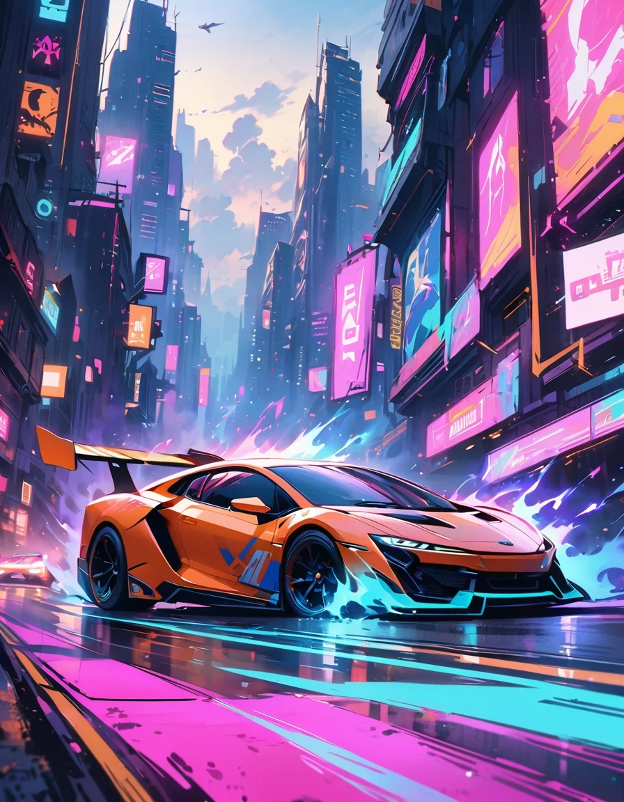 (best quality,4K,High resolution,masterpiece:1.2),super detailed,(lifelike:1.37)monkey,Cyberpunk style car,highway,racing,interesting,bright colors,Futurism,moving rapidly,neon lights,vibrant action,详细monkey表情,Detailed car design,Dynamic perspective,city environment,smoke and exhaust,Breathtaking speed,adrenaline