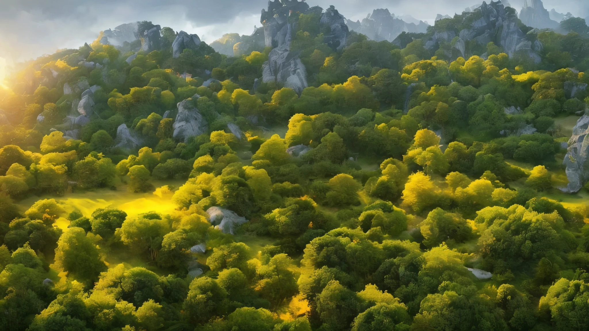 Oriental fantasy atmosphere, (((Night time))), (((Viewed from a height of about 5 meters))), (((Qu Song))), (((short, The crooked old pine is as tall as a man))), (((The end of the tree is visible on the screen))), (((landscape in narrow forest))), The flat feeling of perspective without vanishing point, Realistic lighting, (((At night when the moonlight is weak))), HD details, ​Masterpiece, best quality, (High detail CG integrated 8k wallpaper), (top quality), forest scenery, The bottom half of the screen is flat ground, Land with a moderate mix of soil and grass, The direction of the road is from the left side of the screen to the right side of the screen., (((The top half of the screen is filled with very small trees and rocks.))), small stone, vista behind trees, Mountain, dark hours after sunset, The size of the tree is small，And there are many curves,
