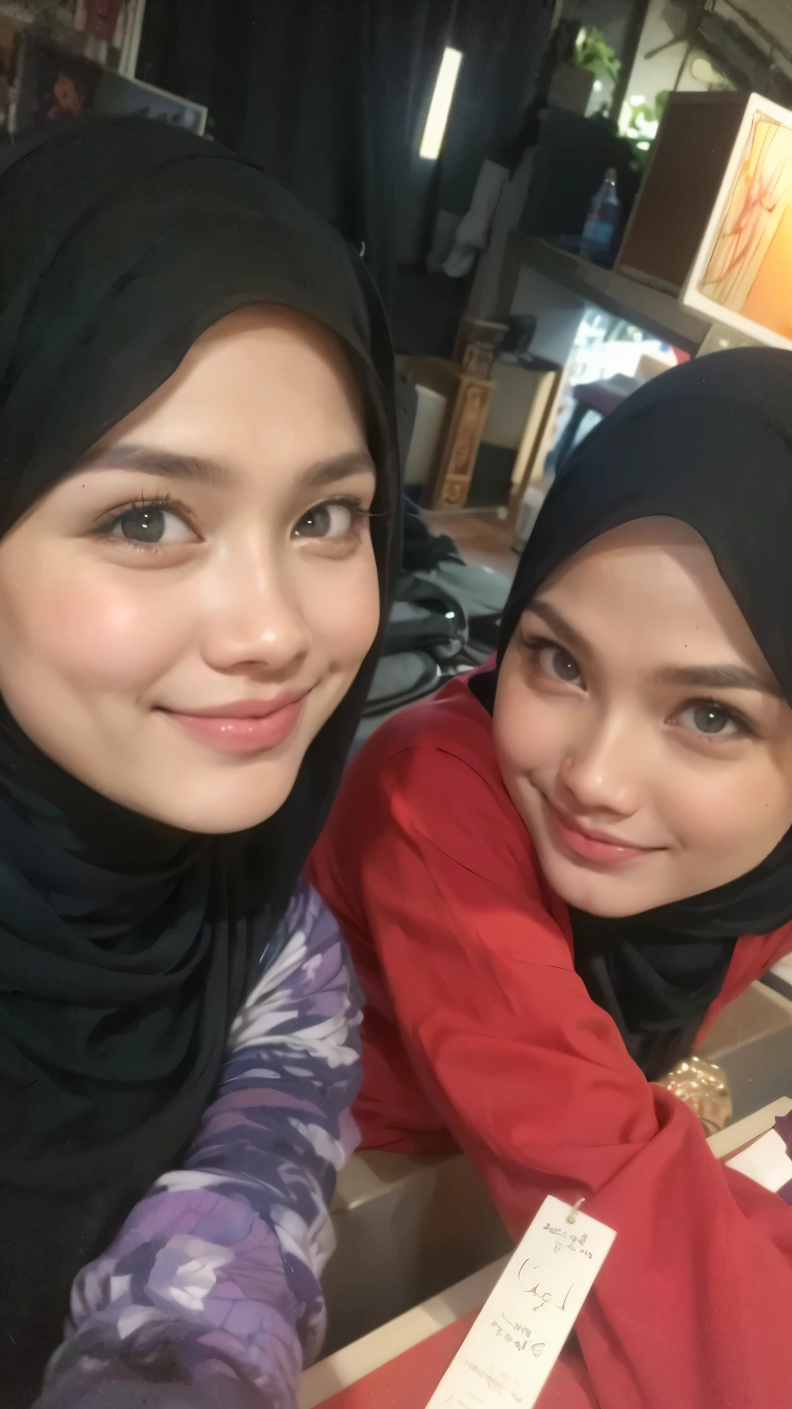 masterpiece, (ultra-high-definition portrait, vignet:1.4), Realistic, extremely detailed, CG unified, 8k, Clean lines, highly detailed, High-definition, raw color photos, she is smiling, Realistic portrait, Cinematic Light, Beautiful detailed, (1hijabgirl, indonesian:1.5), (165cm tall, big breasts with lips like he wants to kiss:1.5), Beautiful big breasts, breasts details, very tight, (Biggorgeous breast, Fish gape:1.5), (fish gape, Big Breast:1.4), Close up of a girl in Beautiful clothes with errected nipple, biggorgeous breast, Soft smile, scarf, (Bombastic Side Eyes with curvaceous body:2), pose 4 of 1 6, Undress, No bra, (nipples that are clearly sticking out detail:1.2), Outdoors, high intricate detailed.