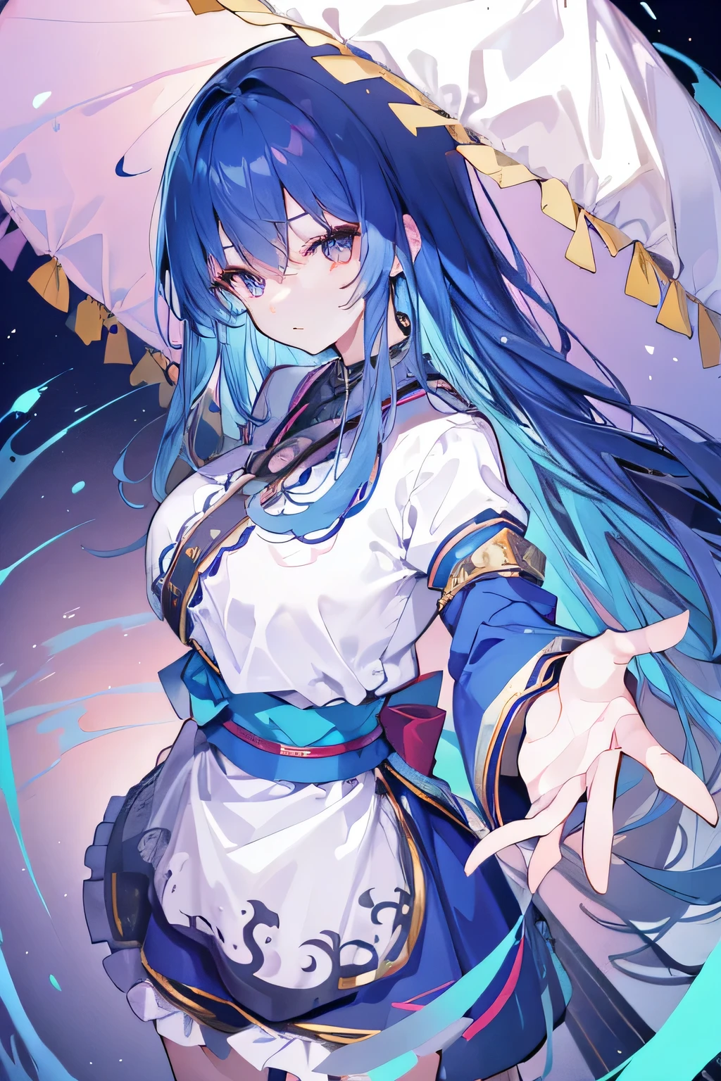 (masterpiece),best quality, expressive eyes, perfect face, 1girl,
bungalow , Put your hands on your waist,Fair, Gorgeous,japanese manga,girl,Laura,Young angels, blue hair, blue haired,tent , tent chest, tent breast, floating clothes,grab your waist, grab your waist