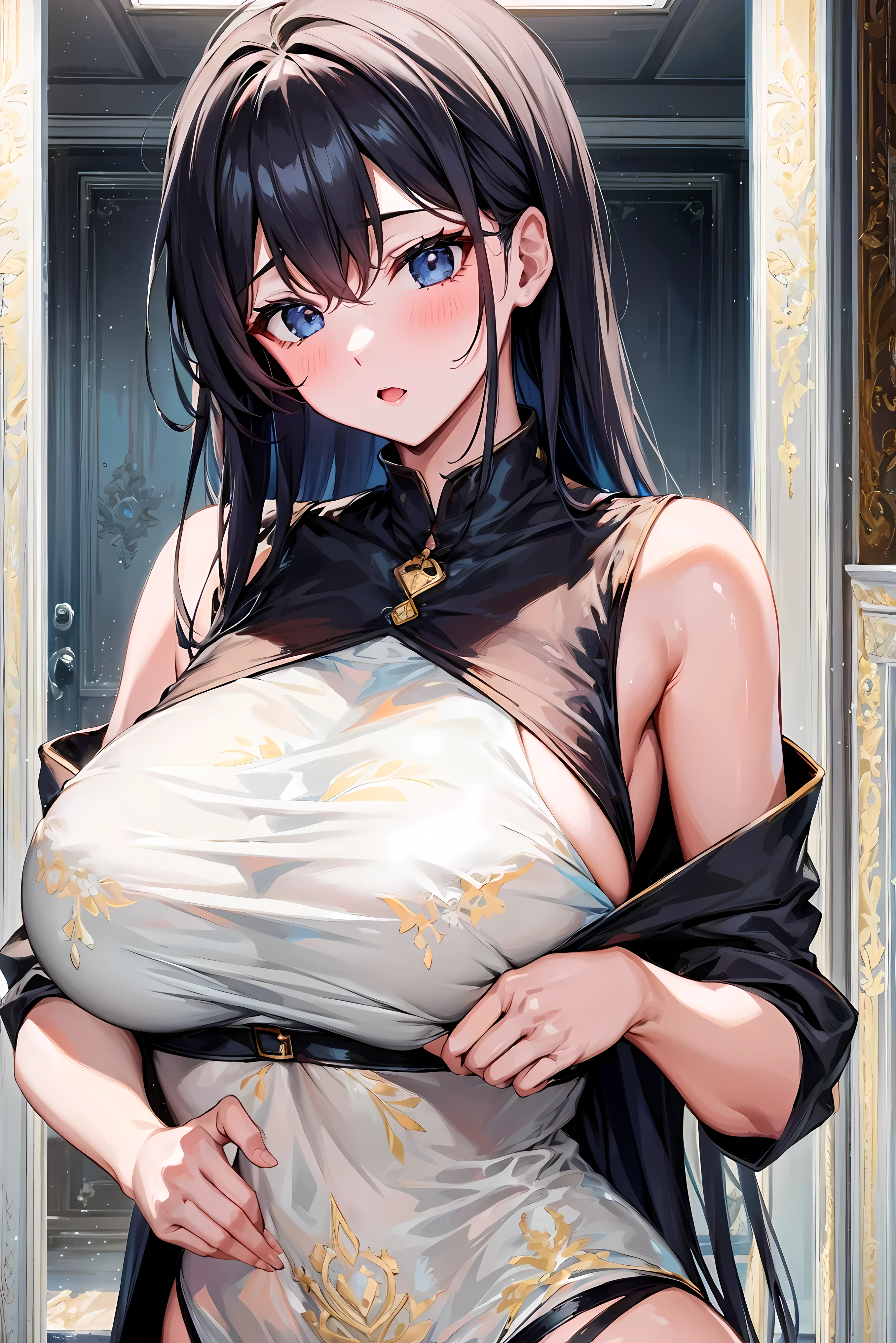 Glossy skin、beautiful girl、cute、big breasts 、Clothes