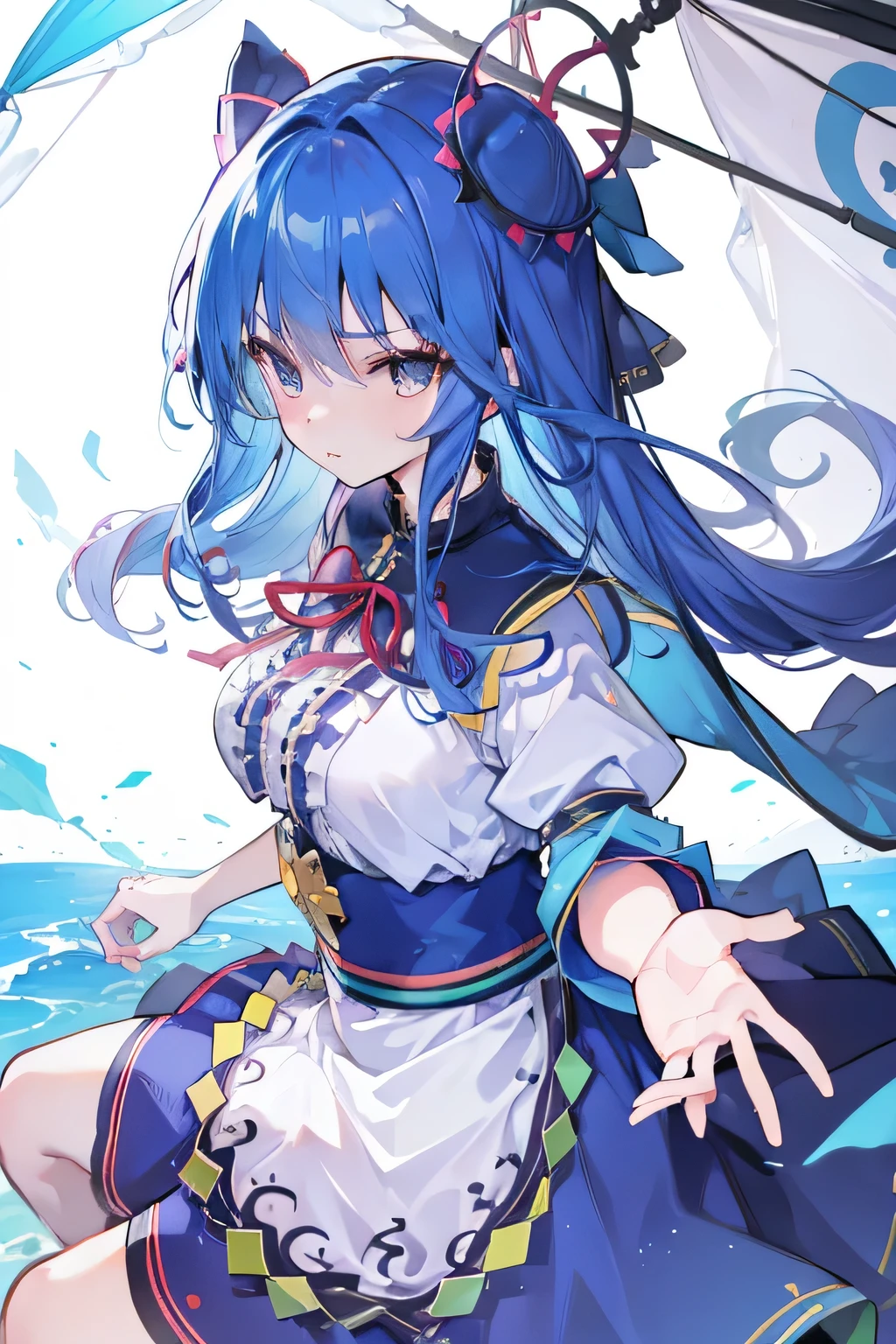 (masterpiece),best quality, expressive eyes, perfect face, 1girl,
bungalow , Put your hands on your waist,Fair, Gorgeous,japanese manga,girl,Laura,Young angels, blue hair, blue haired,tent , tent chest, tent breast, floating clothes,grab your waist, grab your waist