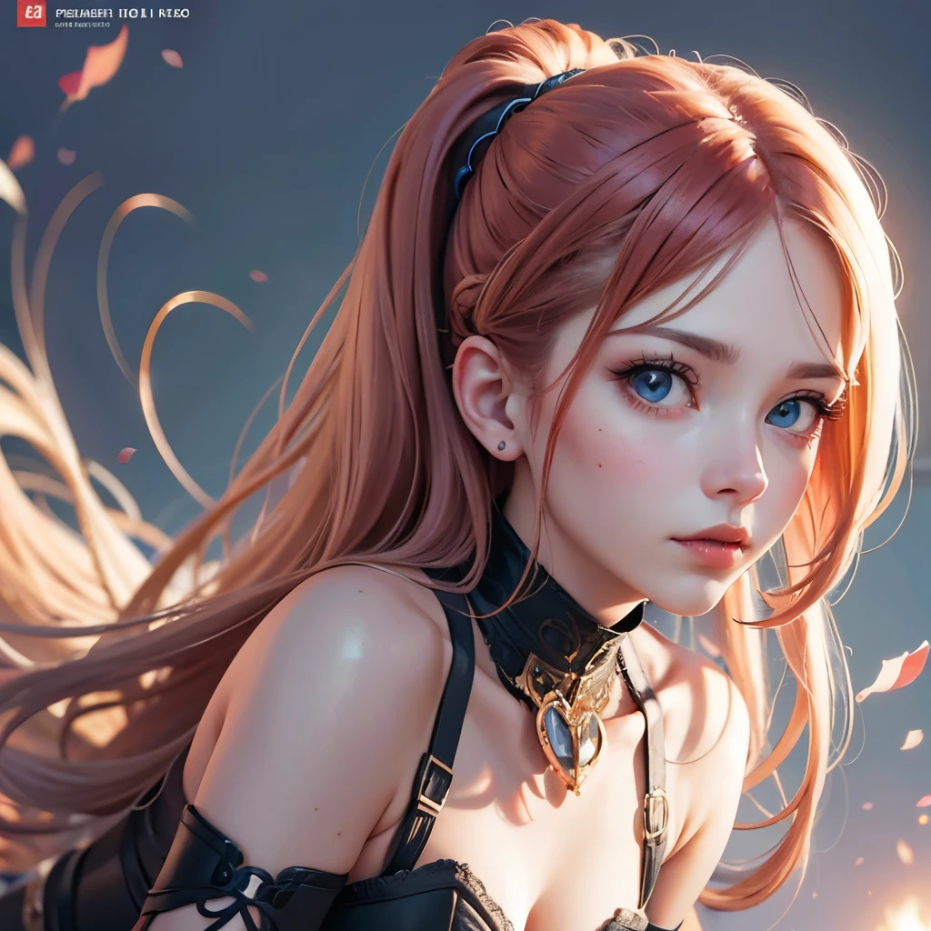 posing, ultra warm bright pastel colors, real photo, gorgeous young Avril Lavigne, posing, thoughtful, anime corset, warm copper hair, pale, blue eyes, phaseout background, luminous, 8k, perfect anatomy, epic lighting, skin indentation, ultra quality, hyperdetailed, lut, insane details, intricate details, cinematic,