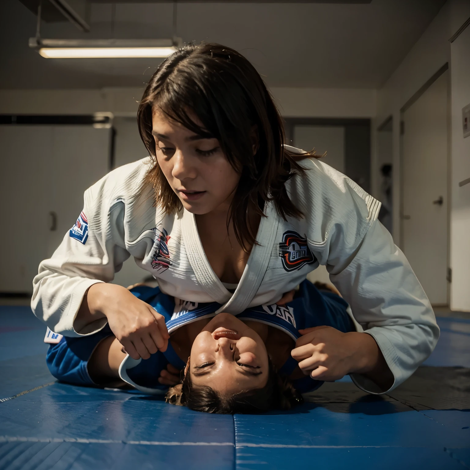 Girl doing jiu jitsu