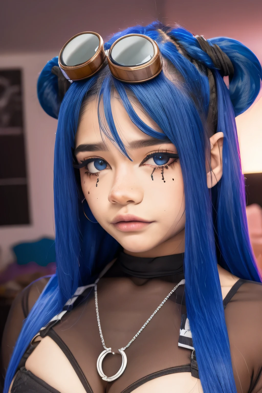 Mujer muy hermosa, 13 years, vigilante, dyed blue hair, pelo temido, rastas, Ropa de cuero sexoy, senos grandes, estilo cyberpunk, Detalles realistas, sexoy, retrato, mal, punk Rock, rebelde, sexoy, Toma de cuerpo completo, tetas perfectas, NSFW, sexo, lascivo, wet, bdsm, intercorse, 2 chicas, conmovedor, besar, lamer, soga, nudo, caliente, masturbarse, Make eye contact with the camera., micro bikini, escote,、Los detalles del iris de la pupila son muy sorprendentes、Extremidades sin roturas.、adolescente blanca、Boca naturalmente cerrada、Areola natural、natural 、ojos fijos、cuerpo natural、Slightly baby face、rostro fe******、cuerpo fe******、con cara redonda、a small face、mejillas suaveirando a la camara、cuerpo completosbian、desapego、Rostro equilibrado、Estrabismo ligeramente interno、pecas, punk, punk te hace, cara pervertida, ecchi, godo, Death metal, demonic, cuernos reales retorcidos, tetas, small waist, enormes tetas naturales, neon lights, cuarto oscuro, bdsm