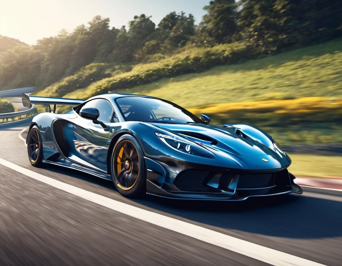 (best quality,4k,8k,highres,masterpiece:1.2),ultra-detailed,ultra-realistic,close up,racing car,highway,motion blur,focus car,front view