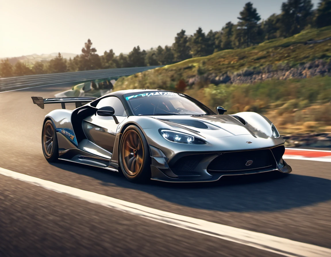 (best quality,4k,8k,highres,masterpiece:1.2),ultra-detailed,ultra-realistic,close up,racing car,highway,motion blur,focus car,front view