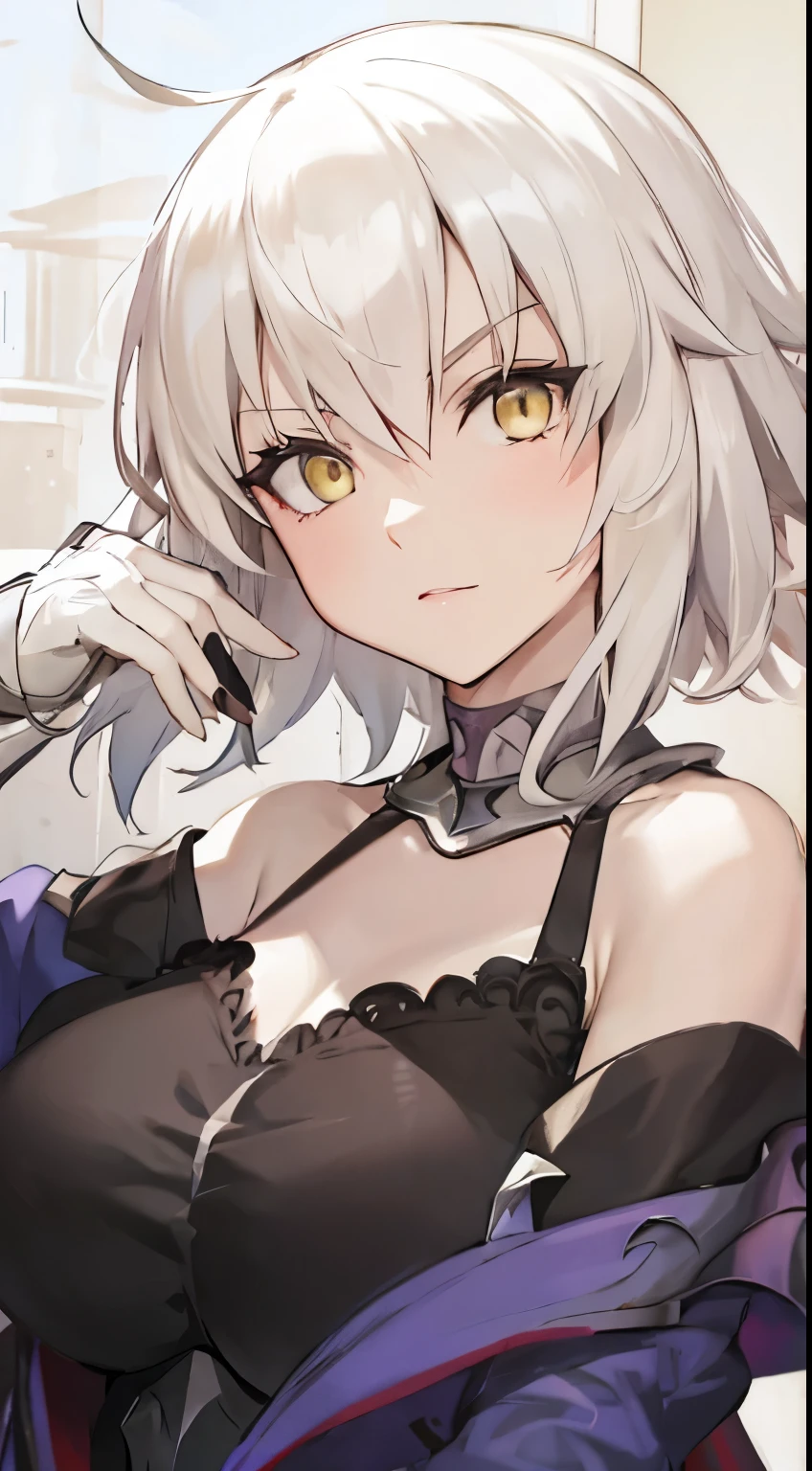 jeanne alter, short hair, yellow eyes,