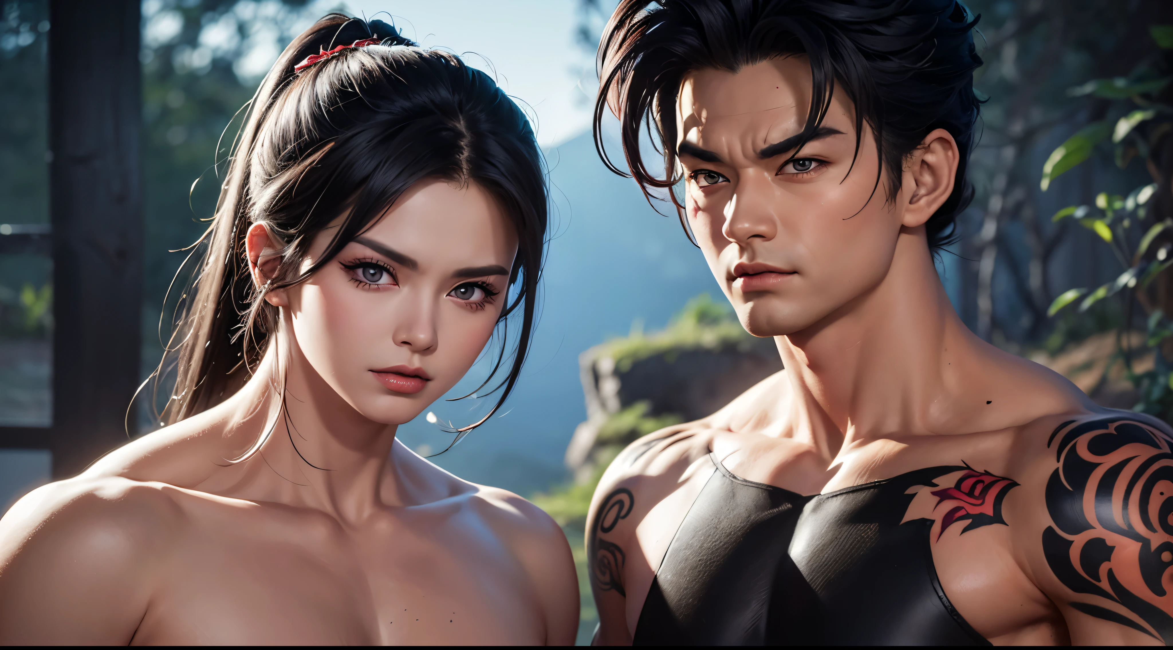 "Step into a world of stunning landscapes and character portraits, each one uniquely rendered with Gohan's signature tattoo and piercing red eyes. Get ready for a visual feast like no other."