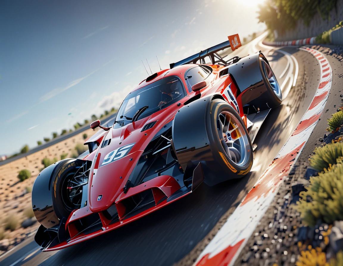 (best quality,4k,8k,highres,masterpiece:1.2),ultra-detailed,ultra-realistic,close up,racing car,highway,motion blur,focus car,front view