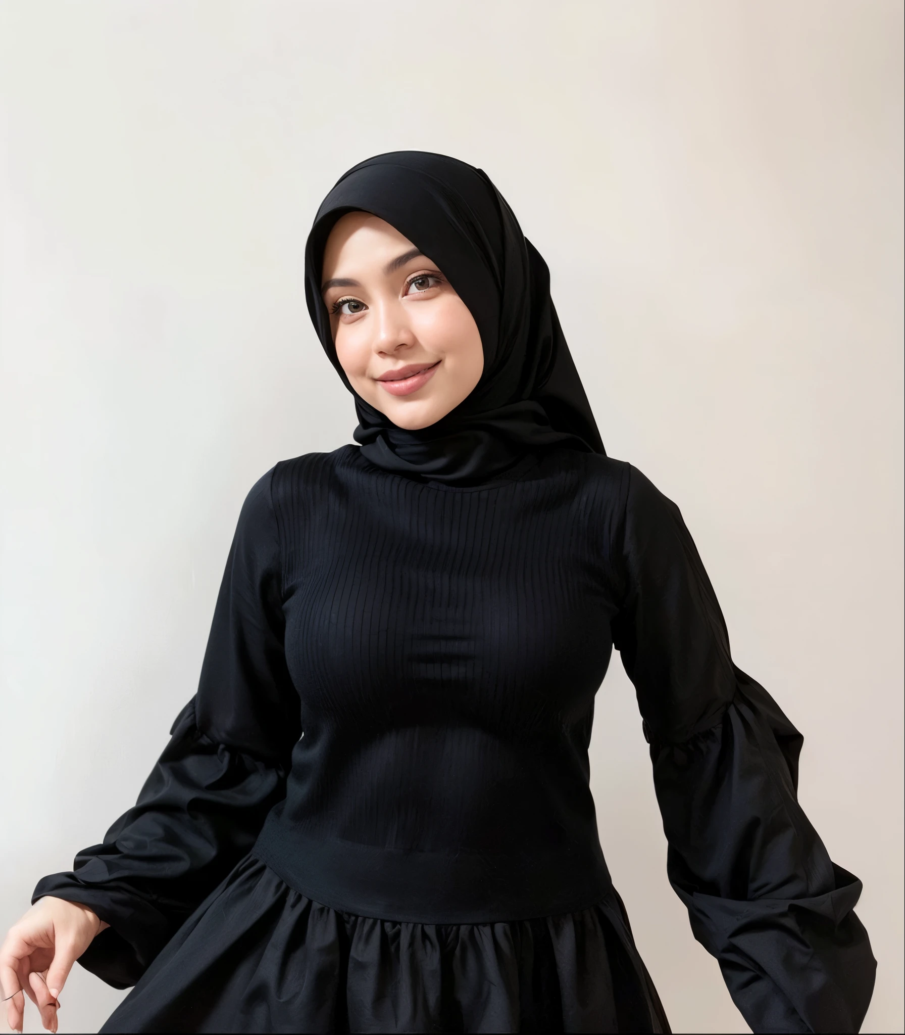 masterpiece, (ultra-high-definition portrait, vignet:1.4), Realistic, extremely detailed, CG unified, 8k, Clean lines, highly detailed, High-definition, raw color photos, she is smiling, Realistic portrait, Cinematic Light, Beautiful detailed, (1hijabgirl, indonesian:1.5), (165cm tall, big breasts with lips like he wants to kiss:1.5), Beautiful big breasts, breasts details, very tight, (Biggorgeous breast, Smiling:1.5), (Smiling, Big Breast:1.4), Close up of a girl in Beautiful clothes with errected nipple, biggorgeous breast, Soft smile, scarf, (Bombastic Side Eyes with curvaceous body:2), pose 4 of 1 6, Undress, No bra, (nipples that are clearly sticking out detail:1.2), Outdoors, high intricate detailed.