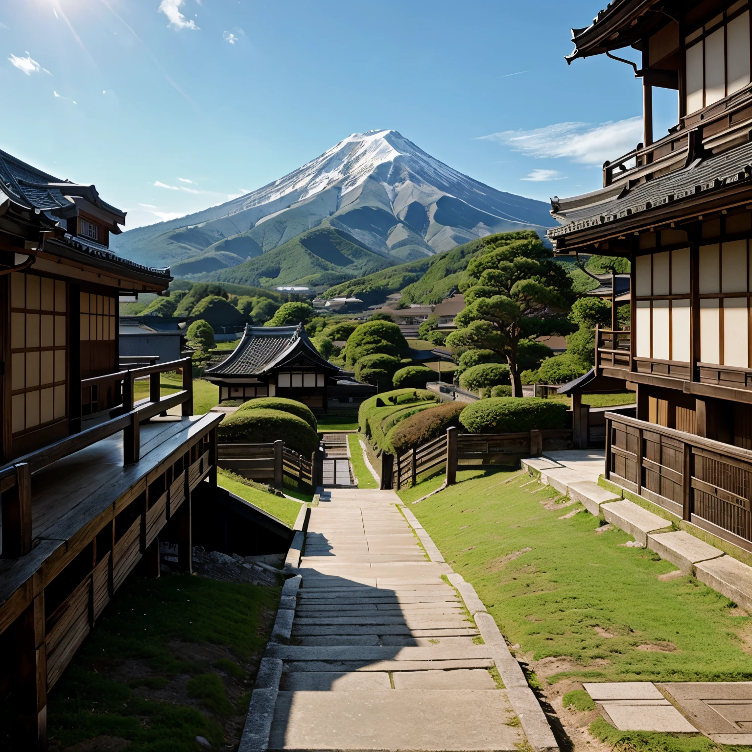 wallpaper, Medieval Japan, mountain