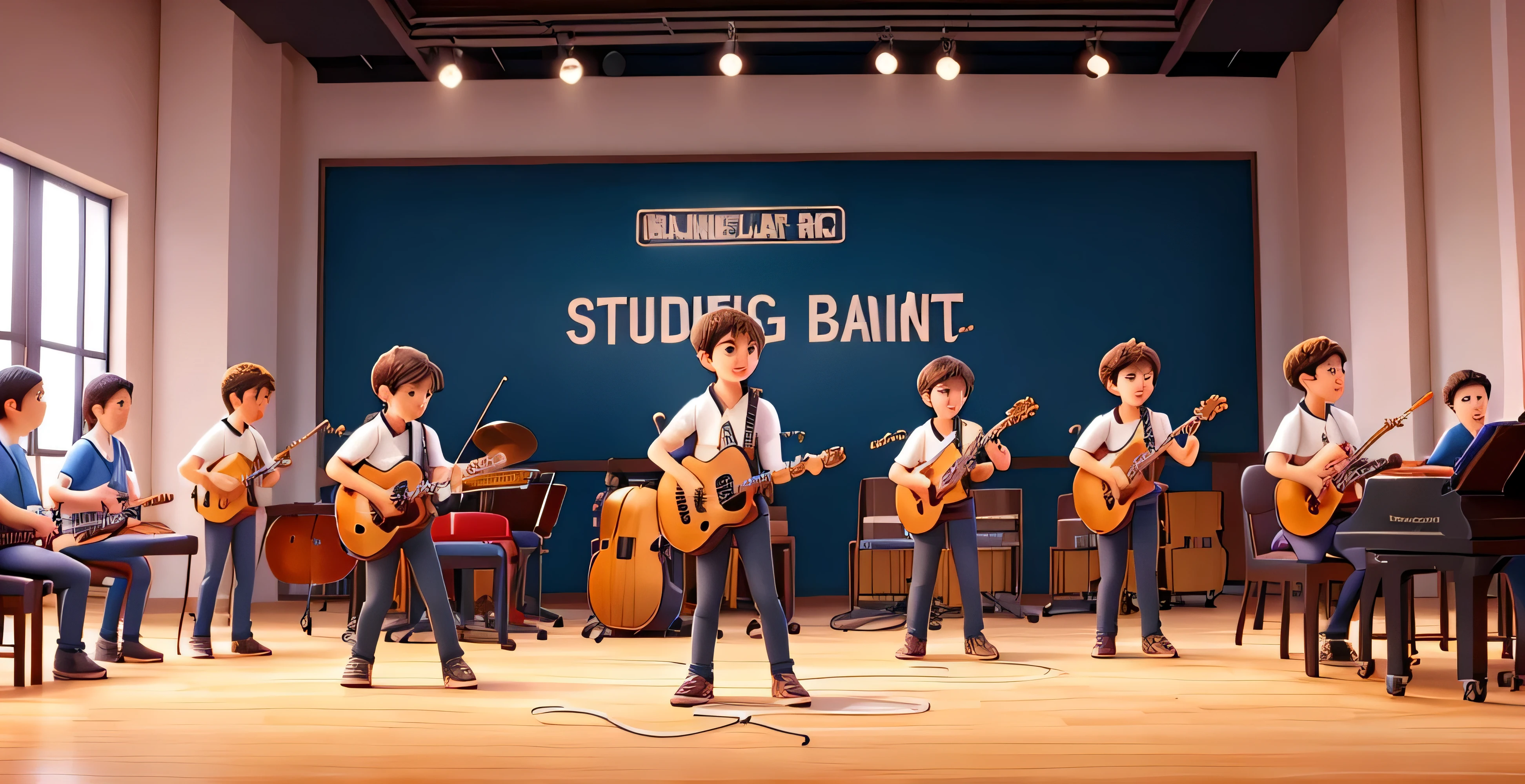 young student musical band