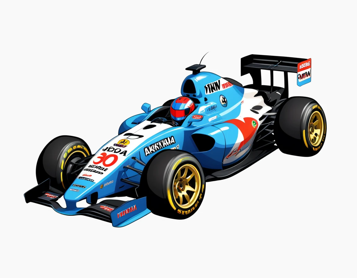 racing car, vector, stickers, no background, akiratoriyama
