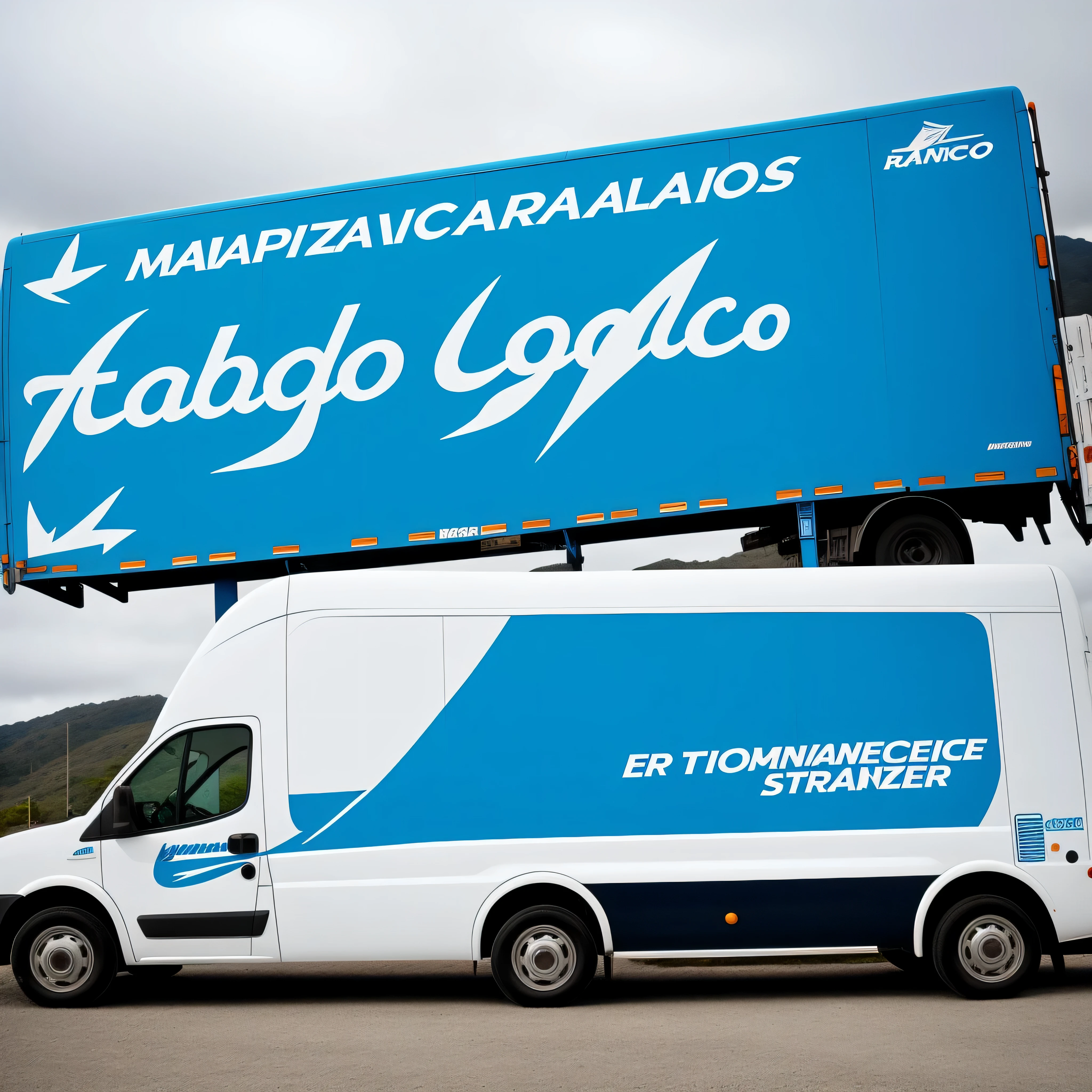 striking and easy to recognize, representando los servicios confiables y eficientes ofrecidos por "Transporte y Mudanzas (LEGADO)". The color Pacific blue symbolizes trust., Estabilidad, y profundidad, while the white arrows and black text add a modern and stylish touch.. The overall design is sure to make a lasting impression and effectively communicate the brand's core values..