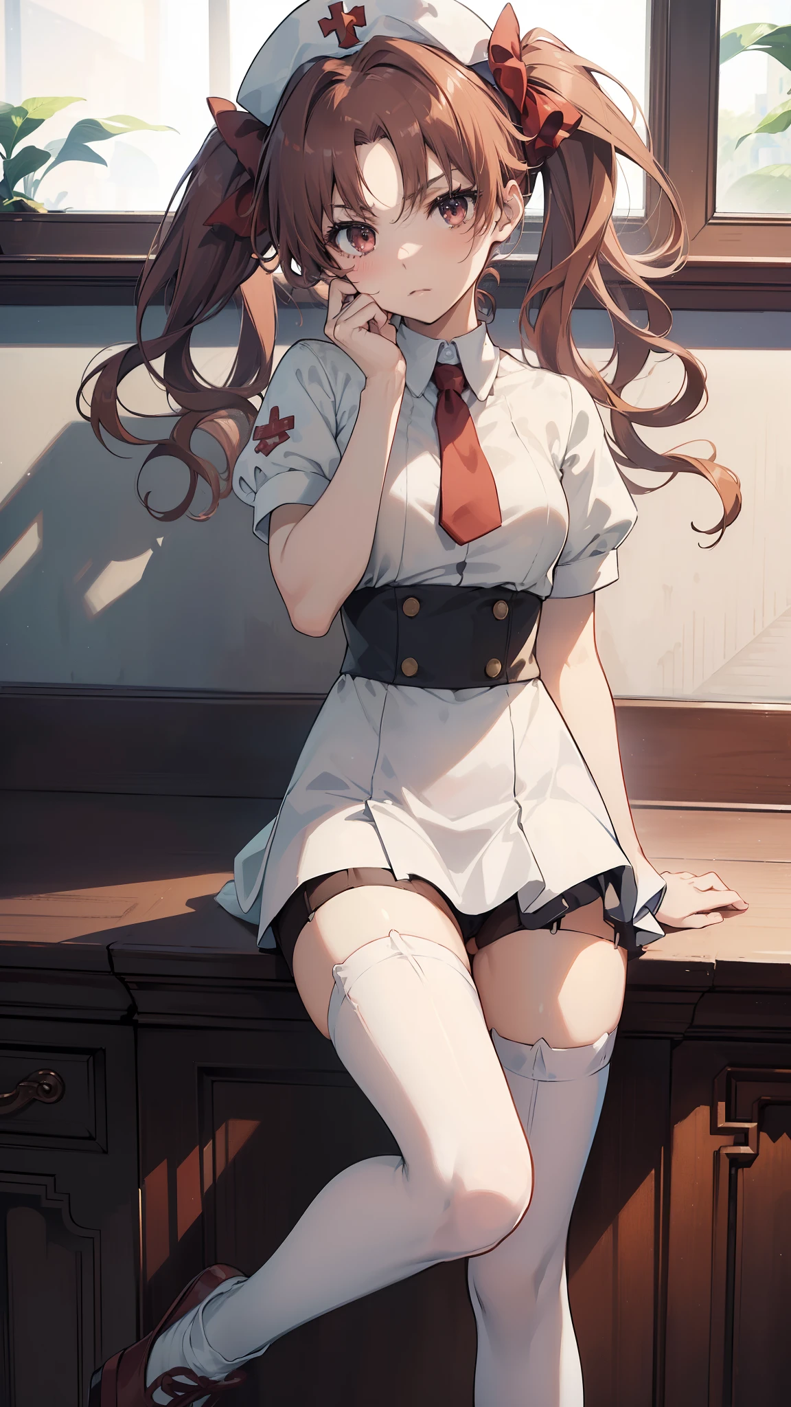 mizuki yukikaze, hair ribbon,
BREAK (blue suit with red bow tie:1.2),
BREAK (art: 1.2), best quality, high resolution, 8k unitary, (illustration: 0.8), (beautiful detailed eyes: 1.6), extremely detailed face, perfect lighting, extremely detailed in CG, (perfect hands, perfect anatomy),