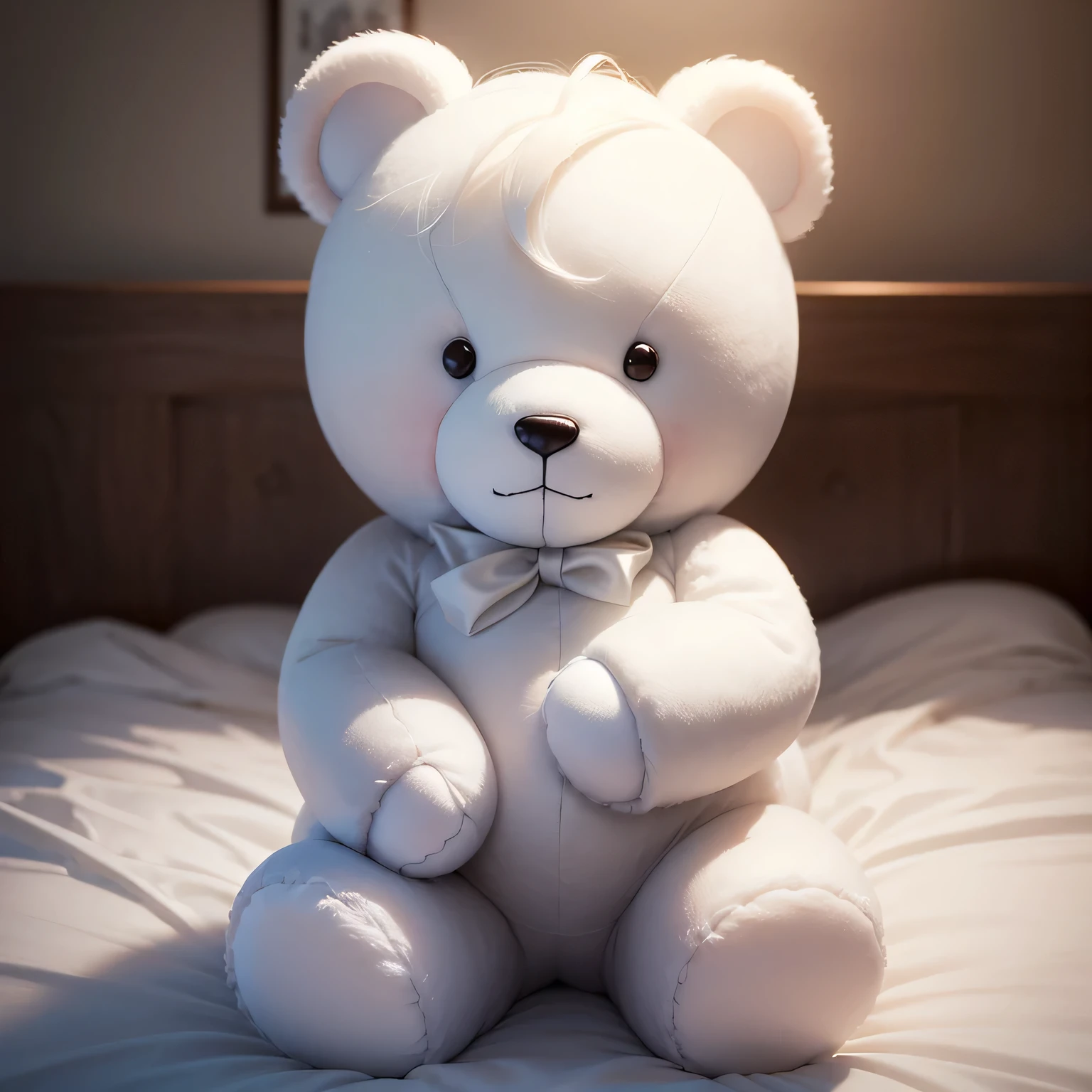a white plushy teddy bear