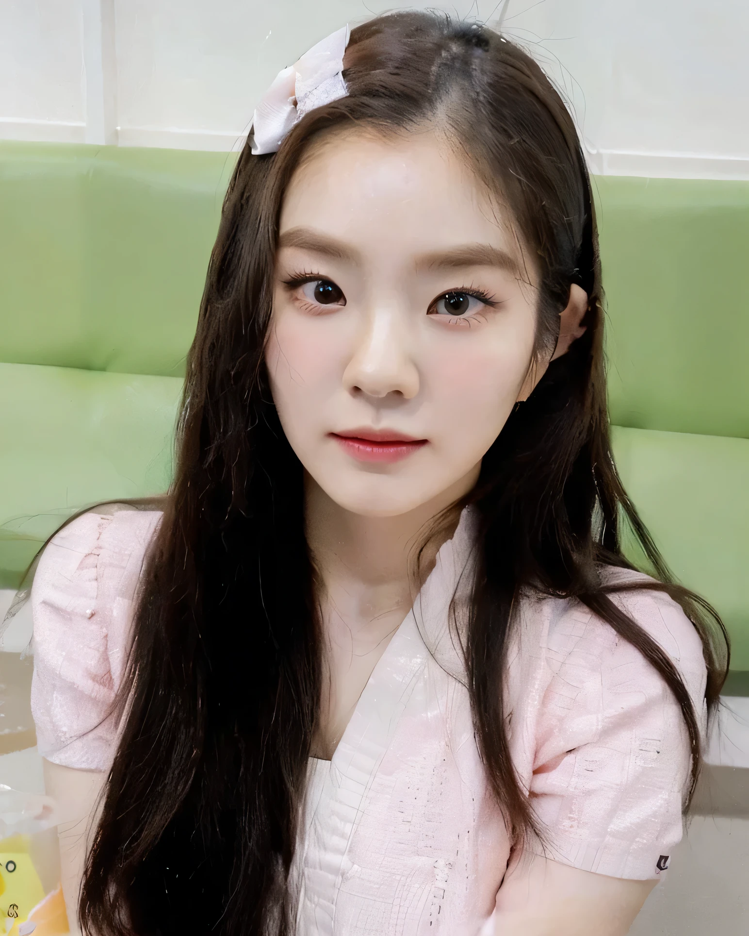 A closeup of a woman with long blonde and brown hair., yuna de itzy, Retrato de Irene de Redvelvet, Bae Joohyun de Redvelvet, Irene de Redvelvet, maquillaje popular de Corea del Sur, kim yoojung de actriz], Retrato yoojung, Tono de piel rosa pastel, ningning de aespa, maquillaje coreano popular