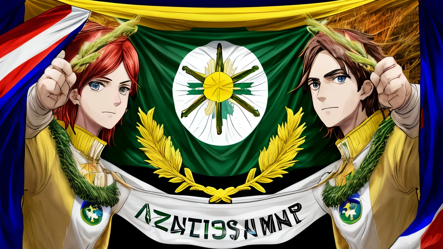 Bandeira, Ad Astra Et Ultra, Acampamento, bandeira verde na mata