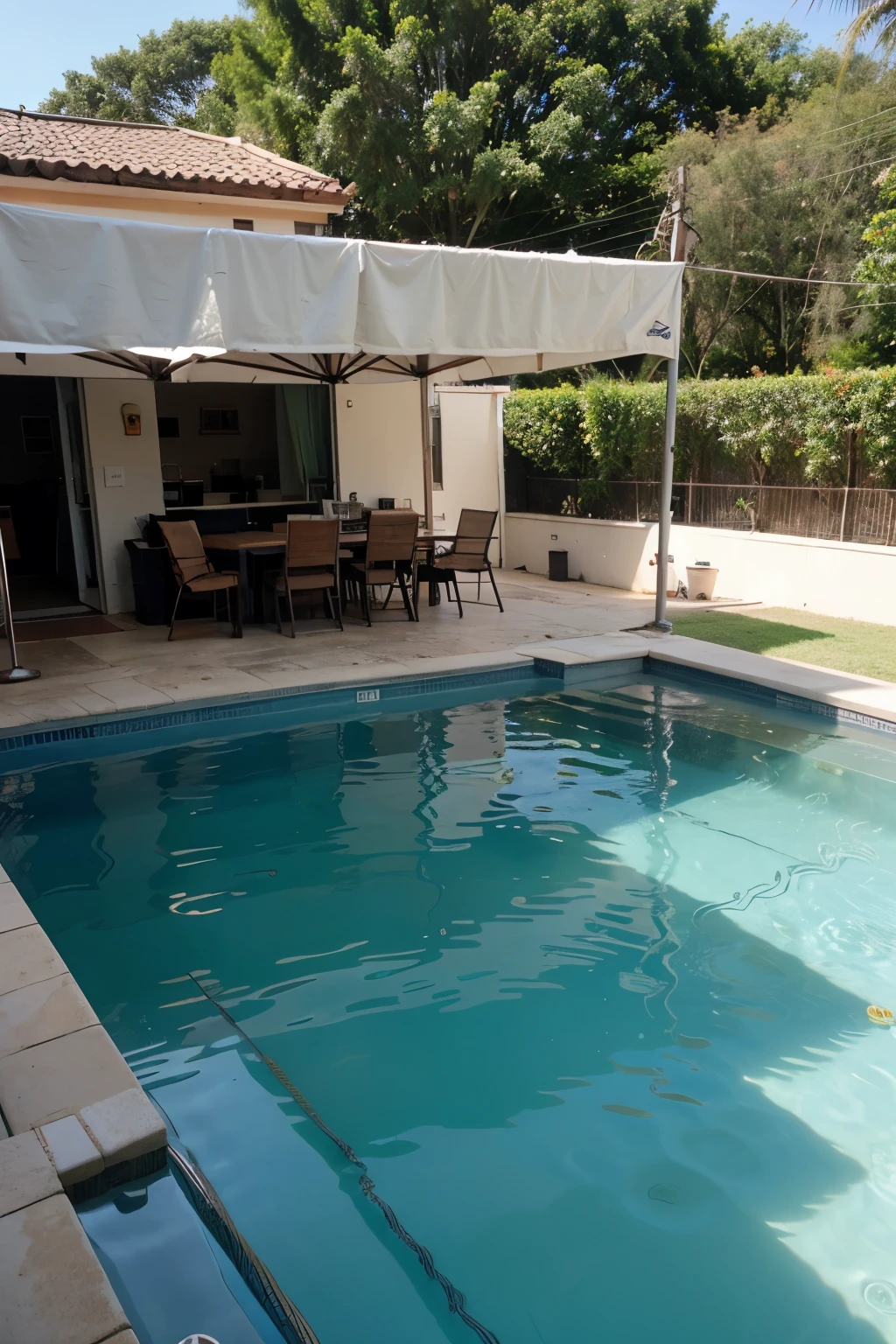 churrasco em um domingo ensolarado com piscina, futebol e sinuca