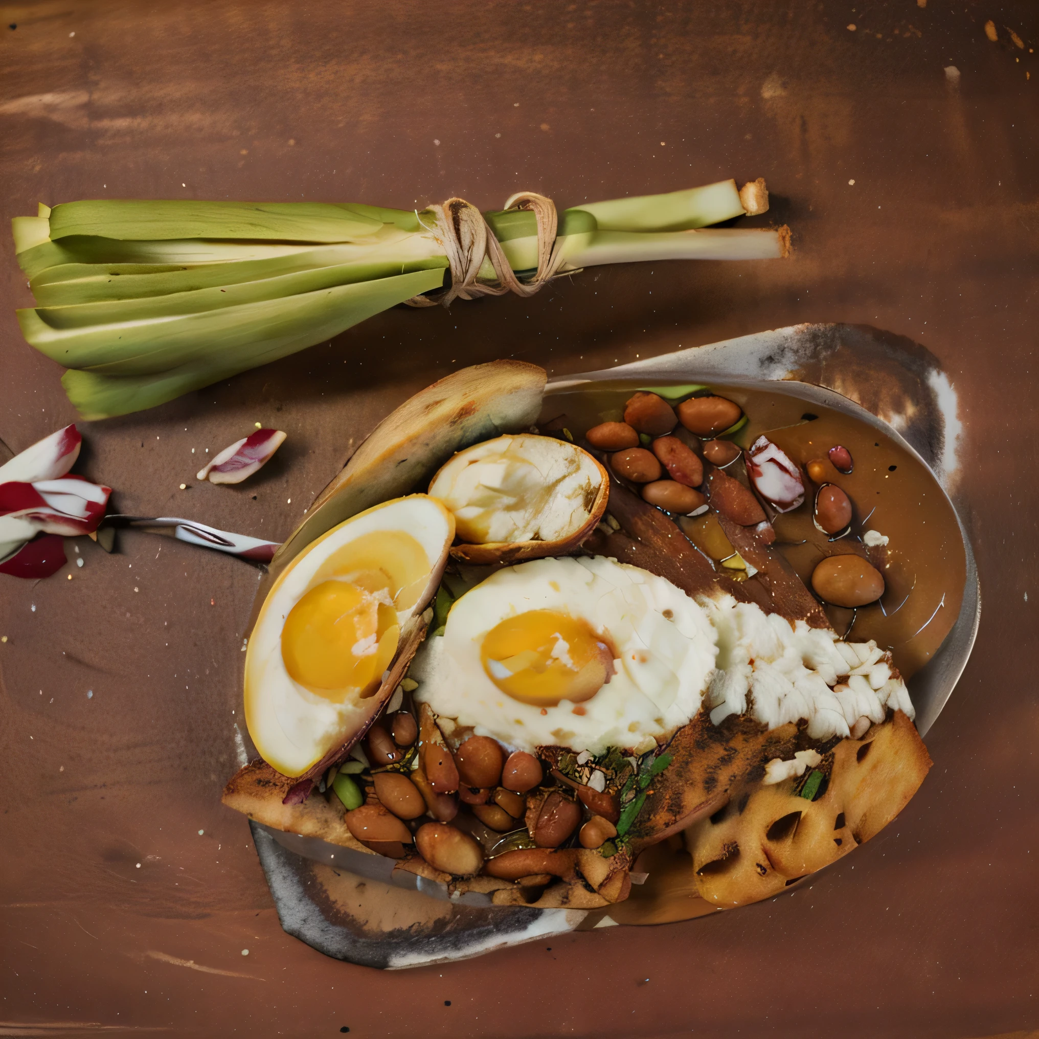 there is a plate of food with beans, rice, and an egg, aji de gallina, brazilian, colombian, 2506921471, brazil, 2654465279, rice, 1614572159, 2708519935, hispanic