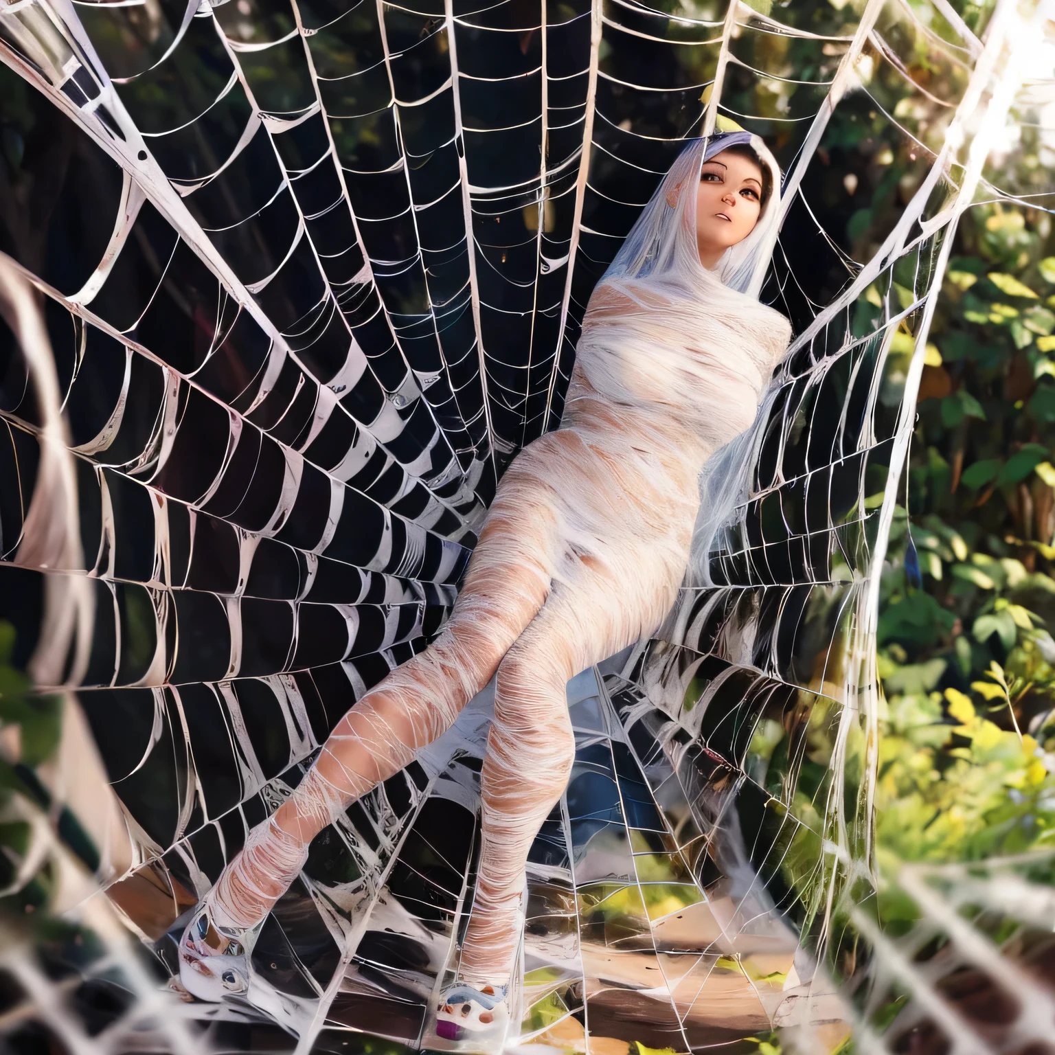 1girl trapped in the spider web