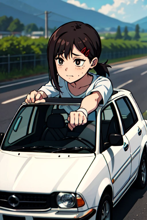 Kobeni riding a car,Small Cars