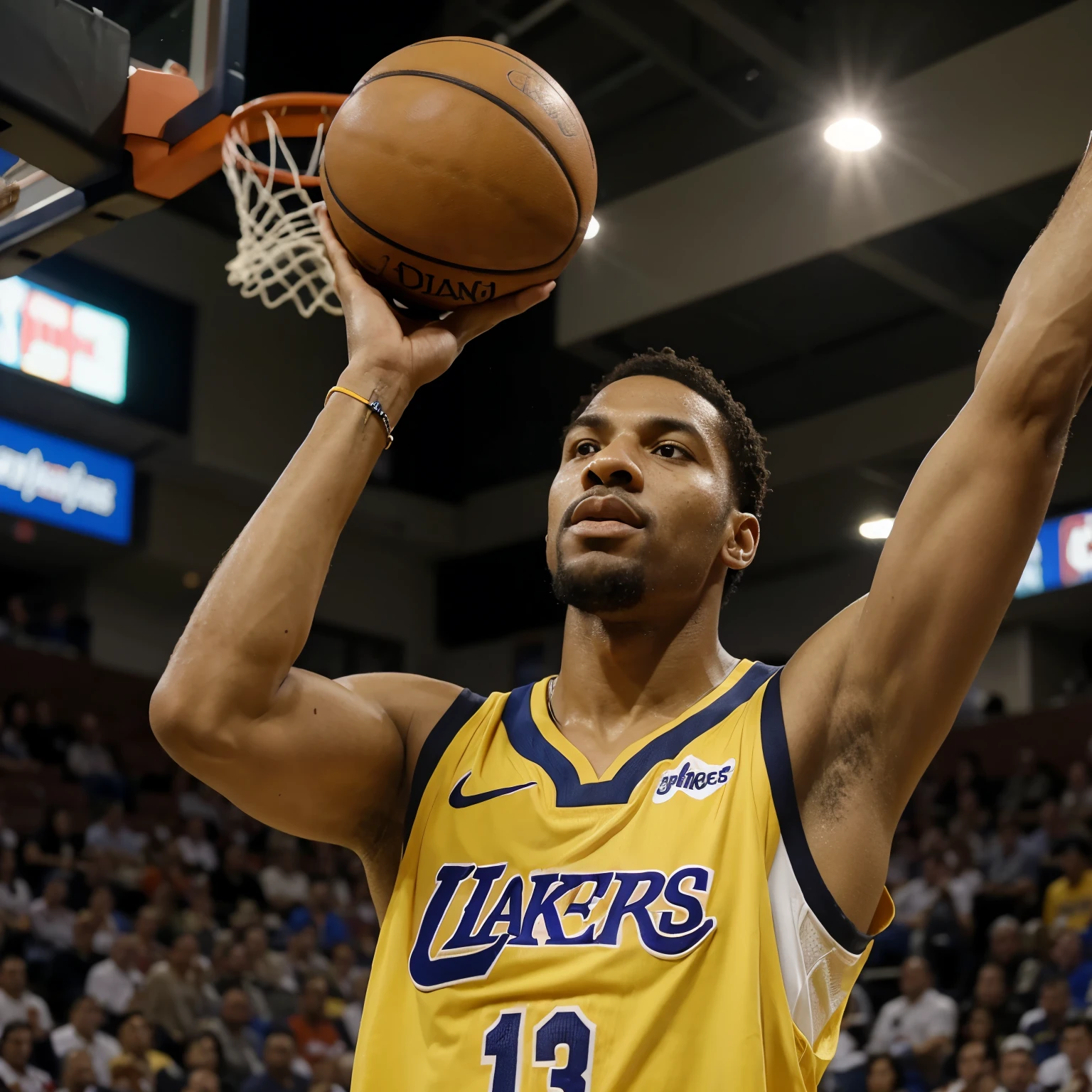 Jogador de basquete com o nome Ponciano ganhando a nba