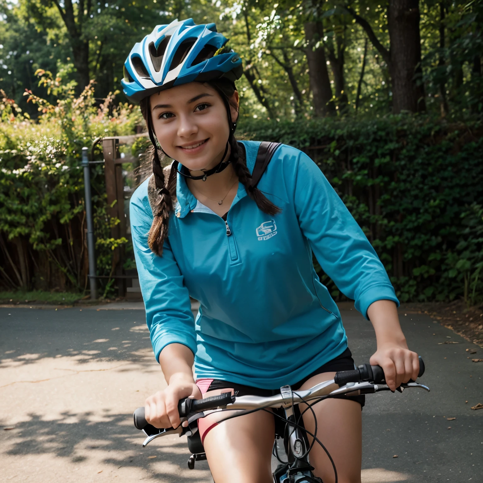 Make a girl ride a bike for the first time