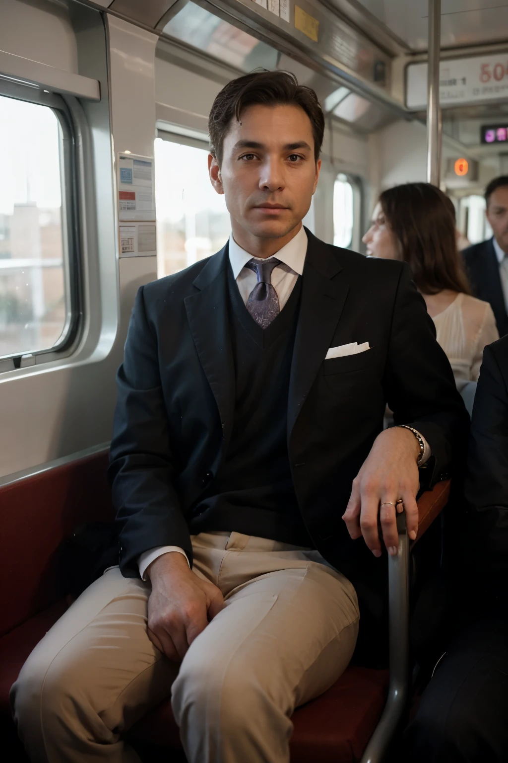 images of a gentleman on the train