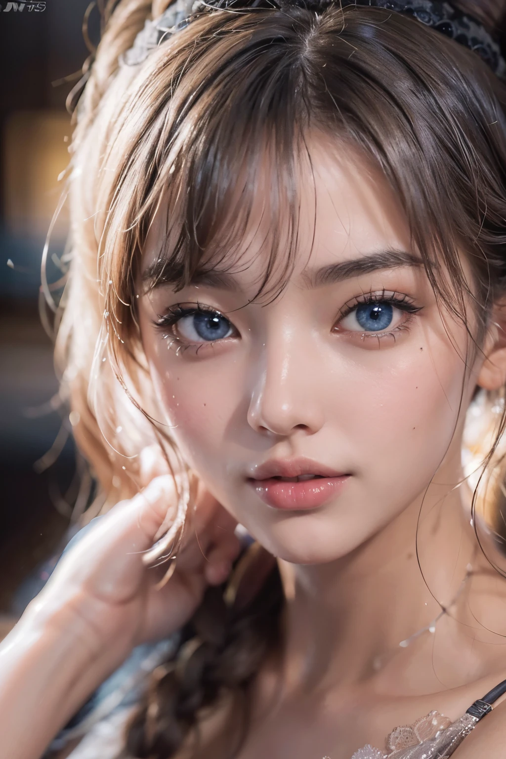 1woman, (Ultra realistic, high res), (highly detailed eyes, highly detailed hair, highly detailed face, highly detailed plump lips), (off shoulder with open breasts), breasts, upper body, caute smile, (best quality:1.4), Raw photo, (realistic, photo-realistic:1.37), professional photography, cinematic light, (fine face: 1.2),fashion model 20 years old, cute, [[[[pure eyes]]]], [[[[closeup]]]], [[[[chest]]]], [[[[neck]]]], [[[[shoulders]]]], perfect eyes, perfect iris, perfect lips, perfect teeth, perfect skin, soft front light, glow, HDR, (muted colors:1.2), Retrato da mulher、white skin、((cabelo Castanho ondas suaves)) Best Blanco Romantico、8k resolution、Frente Illuminada、アメリカの女の子のPortrait、solo、20-year-old、beautiful face、Upper body、medium side cut、beautiful black hair、beautiful little face woman, solo,　black theme,　look at the audience,one woman, It&#39;s real, Wolfsan-6500-V1.3, anime、animeスタイル、beautiful diamond eyes、20 year old american girl、braided hair、swimsuit、portrait beautiful detailed woman, very detailedな青い顔, Reality, beautiful narrow blue eyes, huge file size, Super detailed, High resolution, very detailed, highest quality, masterpiece, An illustration, very detailed, ticker, Unite, 8K painting wallpaper, fine, fine details, masterpiece, highest quality, Hvery detailed ticker uniform 8K wallpaper, face light movie lighting、cuteブラウス, dark background, oil, masterpiece, diffused soft film lighting, Portrait, highest quality (perfect face:1.4),stunning girl pictures,(8K and、photorealistic:1.25) 、(lip gloss、eyelashes、shiny face、shiny skin、highest quality、超High resolution、Depth of the bounds written、chromatic aberration、caustic road lighting、natural shading、sexy 1girl, Extremely cute, Amazing face and eyes, (Beautiful lovely smile), (extremely detailed beautiful face), bright and shiny lips, (cute bikini:1.3), (very elaborate lace bra:1.5), smooth skin, super beautiful, attractive, (Best Quality:1.4), (hyper quality), (Ultra-detailed), (hyper-realistic, Photorealsitic:1.37), Authentic skin texture, complex details, extremely detailed CG unified 8k wallpaper, RAW Photos, professional photograpy, Cinematic lighting, coast, sea, palm trees,masterpiece, best quality, high quality, High definition, High quality texture, High quality shadow, high detail, beautiful detailed, finely detailed, extremely detailed cg, detailed texture, a realistic representation of the face, realistic, colorful, delicate, Cinematic Light, sidelighting, Lens Flare, Ray tracing, sharp focus, (intrica