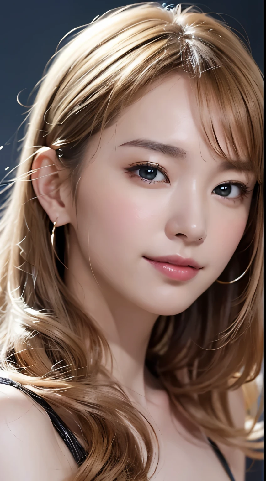 light smile, night, RAW photo, (((portrait of extreme beauty))), (radiant skin)), 1 girl, beautiful girl in Prague, 20 years old, ((natural bright blonde hair)), [blue eyes], shiny glossy skin, silky long straight hair, eyeliner, long bangs, hair between eyes, fluttering hair, ((masterpiece, top quality, ultra detail, film light, complex details, High Resolution, 8K, Very Detailed)), Detailed Background, 8K UHD, DSLR, Soft Light, High Quality, Film Grain, Fujifilm XT3, Shallow Depth of Field, Natural Light, (No Hand), Upper Eye, Sap Eyes, (ultra realistic) , (illustration), (increase resolution), (8K), (extremely detailed), (best illustration), (beautiful detailed eyes), (best quality), (ultra-detailed), (masterpiece), (wallpaper), (detailed face), solo,1 girl, looking at viewers, delicate details, detailed faces, in the dark, deep shadow, low key,pureerosfaceace_v1, smile, (ultra realistic) , (illustration), (increase resolution), (8K), (extremely detailed), (best illustration), (beautiful detailed eyes), (best quality), (ultra-detailed), (masterpiece), (wallpaper), (detailed face), solo,1 girl, looking at viewers, delicate details, detailed faces, in the dark, deep shadow, low key,pureerosfaceace_v1, smile,