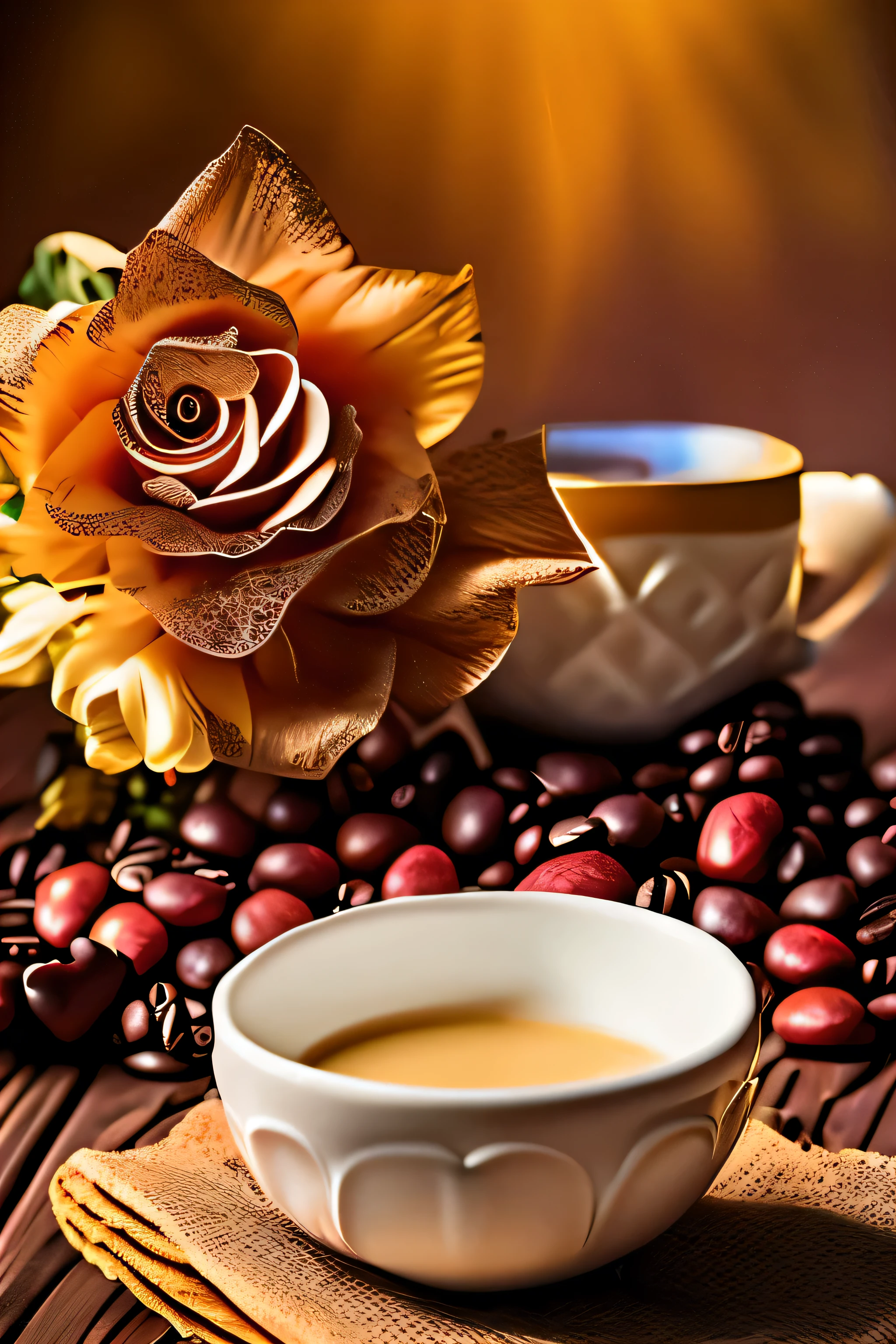 In dawn's embrace, a ritual sweet,
Awakens senses with each heartbeat.
In porcelain cup, dark elixir swirls,
A dance of warmth, as the world unfurls.
With every sip, the day begins anew,
A symphony of flavors, rich and true.
Mornings bloom with aroma divine,
As tender whispers in the morning shine.
Your essence lingers in every steamy breath,
A caffeinated kiss, defying death.
In liquid gold, our love intertwines,
A brew of passion, eternally binds.
So here's to mornings, with you by my side,
Where coffee and love forever collide.
In each caffeine-fueled moment we share,
Our hearts entwined, beyond compare.