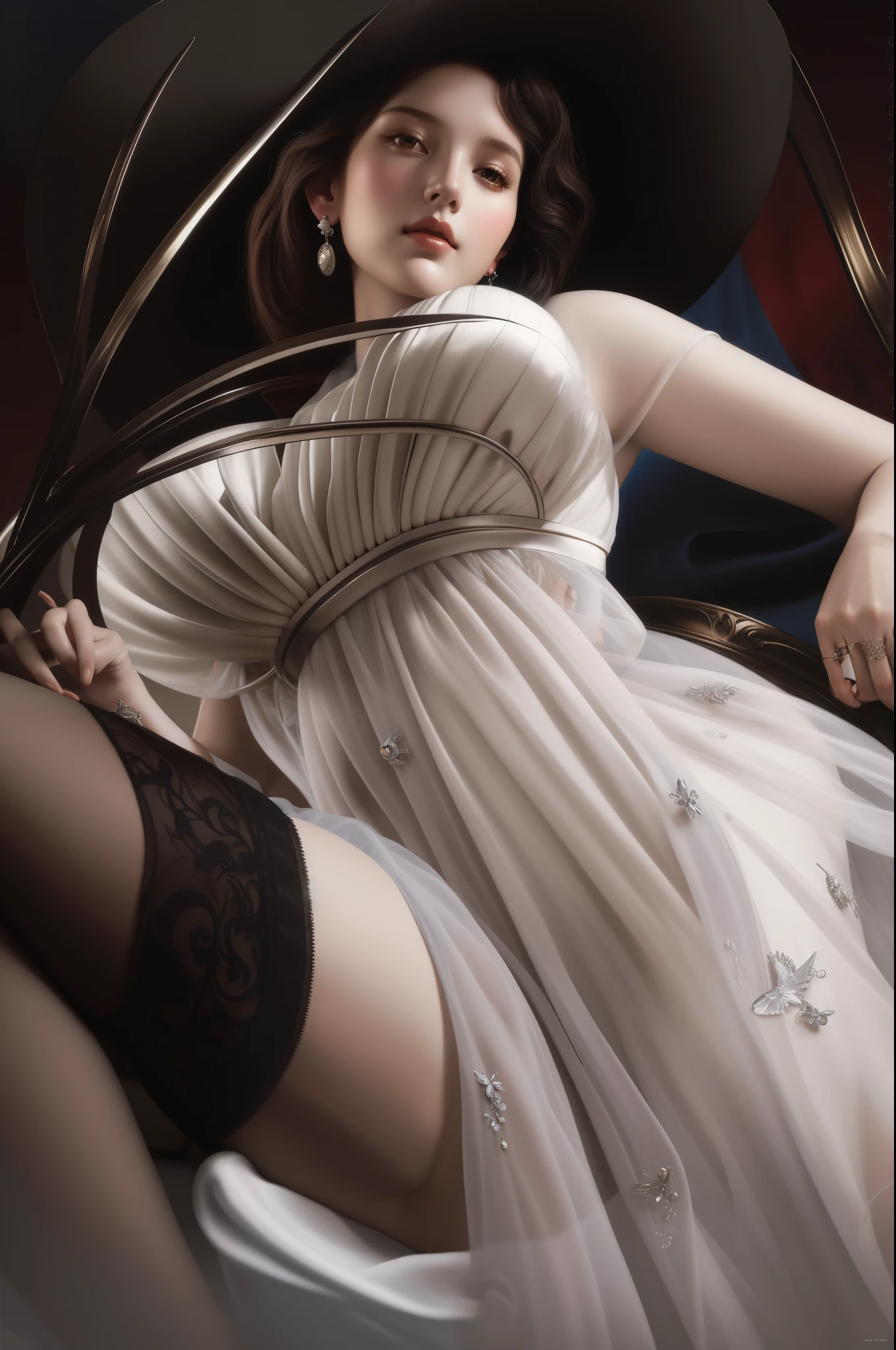 (head of&#39;artwork:1.2, la plus haute qualité),(realistic, photorealistic:1.4),1 female,Femme mature,48 ans,Big eyes,long cils,(full lips),black har,random hairstyle,nice skin,glistening skin,beautiful female hands,detailed hand drawing,beautiful legs,(tout le corps),nue(écartant les jambes)in full ogasm(back view),(Le fond est une pièce de style chinois),(((flou d&#39;background:1.5))),((on all fours))