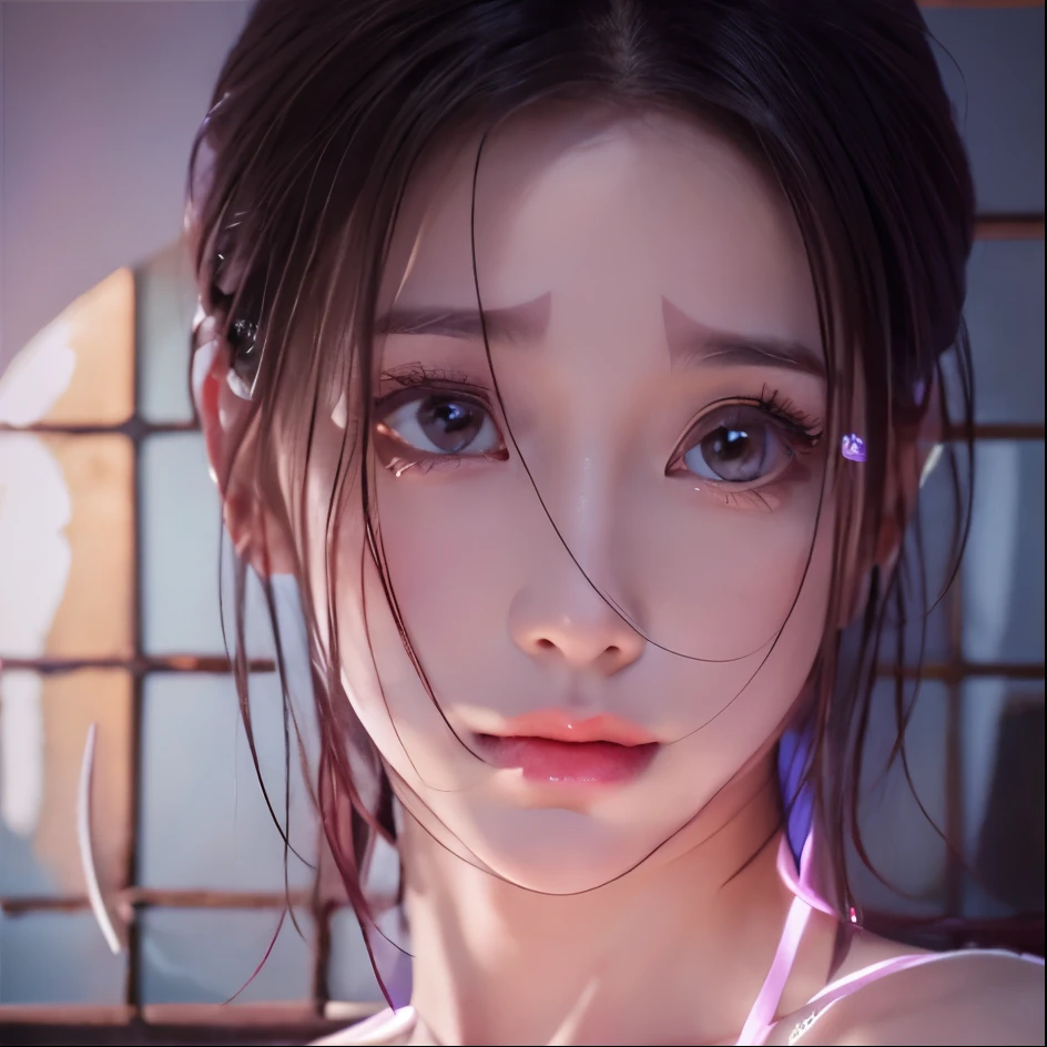 beautiful detailed face, glowing purple eyes, long black hair, ultra HD realism, stunning beauty, mesmerizing gaze, flawless skin, delicate features, enchanting smile, captivating presence, elegant posture, alluring charm, stylish attire, confident aura, breath-taking portrait, artistry at its finest.