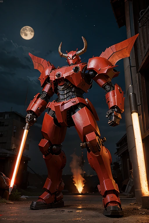 mech huge horned red
