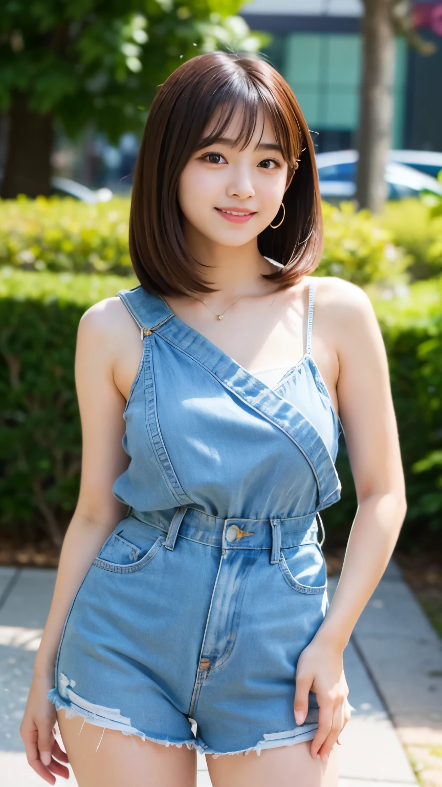 Best-quality, Masterpiece, Ultra-High-Resolution, (Photorealistic:1.4), Raw-Photo, 1girl, 15-years-old, the most famous Japanese idol, wearing spring-clothes with cute design, upturned hip, (extremely cute face like the most popular Japanese idol, (extremely beautiful big-eyes)), extremely beautiful black-hair, extremely beautiful skins, extremely beautiful long-eyelashes, extremely beautiful lips, extremely beautiful shoulders, extremely beautiful short-body, extremely beautiful thighs, innocent-smile, looking at viewer