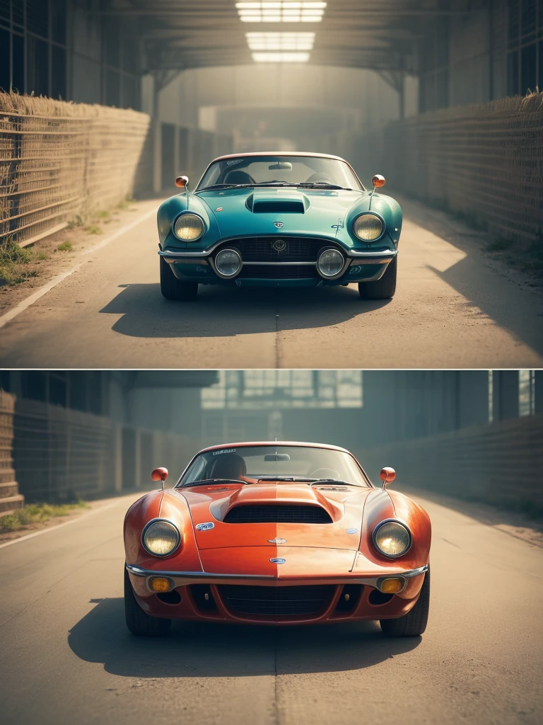 retro:1.3, race cars:1.3, cars, earth and cyan, punk, happy, race track, vintage cars:1.3、retro lighting, ((Imaginative scene)), (( highly detailed: 1.4), (( Masterpiece)), (children Hyper-detailed and beautiful: 1.3), (Photorealistic: 1.4), 8k.
