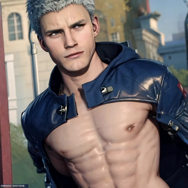 (masterpiece, best quality:1.2), 1man, solo, male focus, upper body, nude