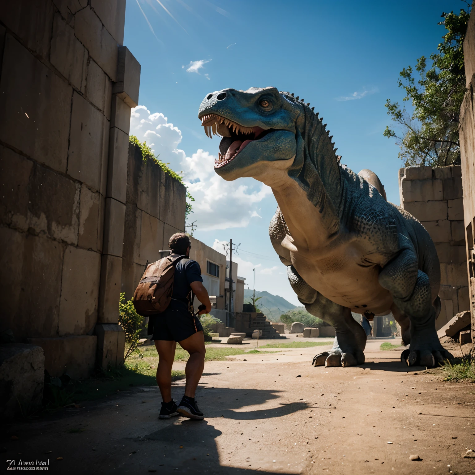 Zeus vs un dinosaurio