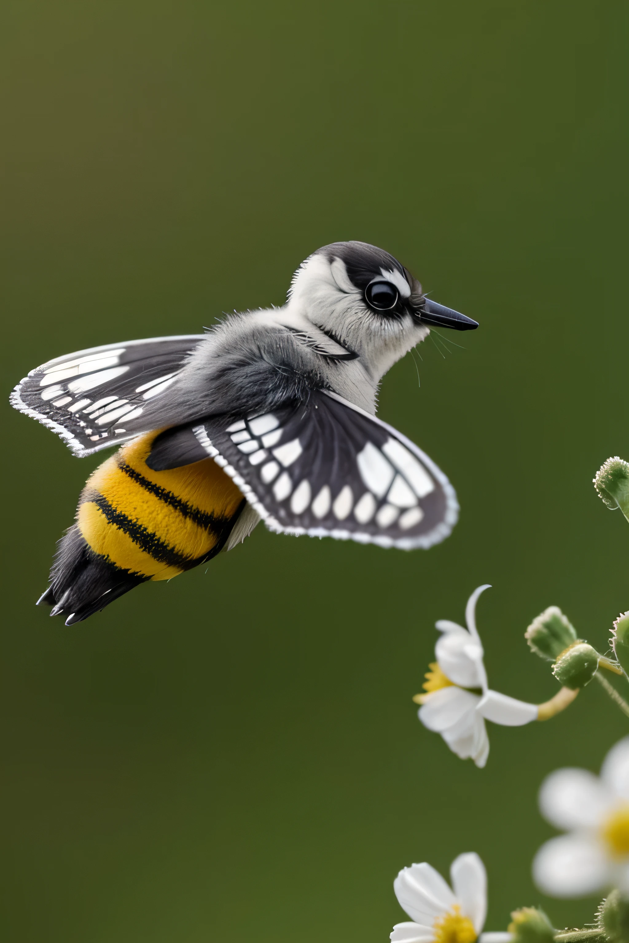 hummel im flug, makro, nahaufnahme ((Best quality)), ((Meisterwerk)), (detailliert), perfektes Foto