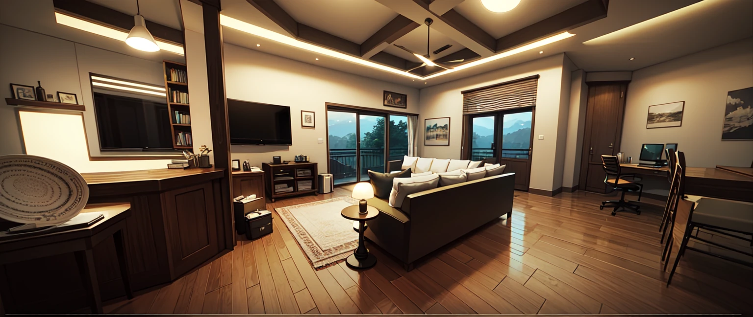 bedroom, cinematic lighting, field of depth