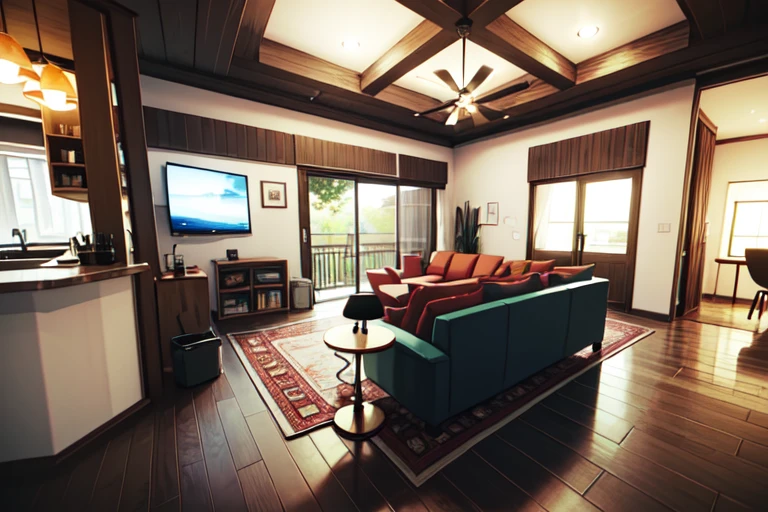 Livingroom, night, warm lighting
