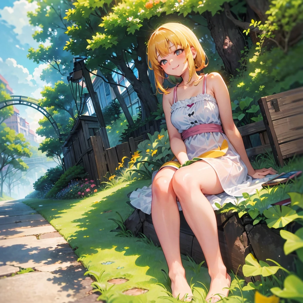 Vacation time approaches, as the spring summer season begins to bloom. The gingko trees lining the streets come to life, their green leaves cascading gently in the soft breeze. A serene scene of relaxation, as one girl basks in the sun, wearing a sundress and sunglasses, a book in hand and a smile on her face, all against the picturesque backdrop of vibrant gingko greenery.
Let me paint a picture of this scene for you. The setting sun casts a warm glow on the girl, her skin aglow with the hues of orange and pink. Her gaze is fixed on the horizon, her eyes reflecting a sense of tranquility