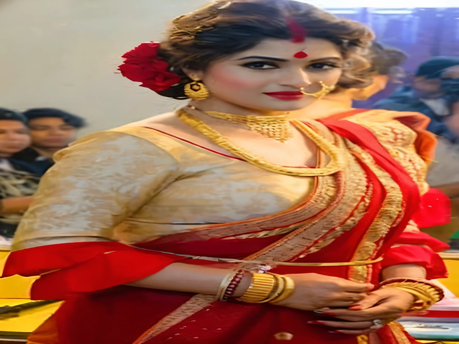 wear a red saree