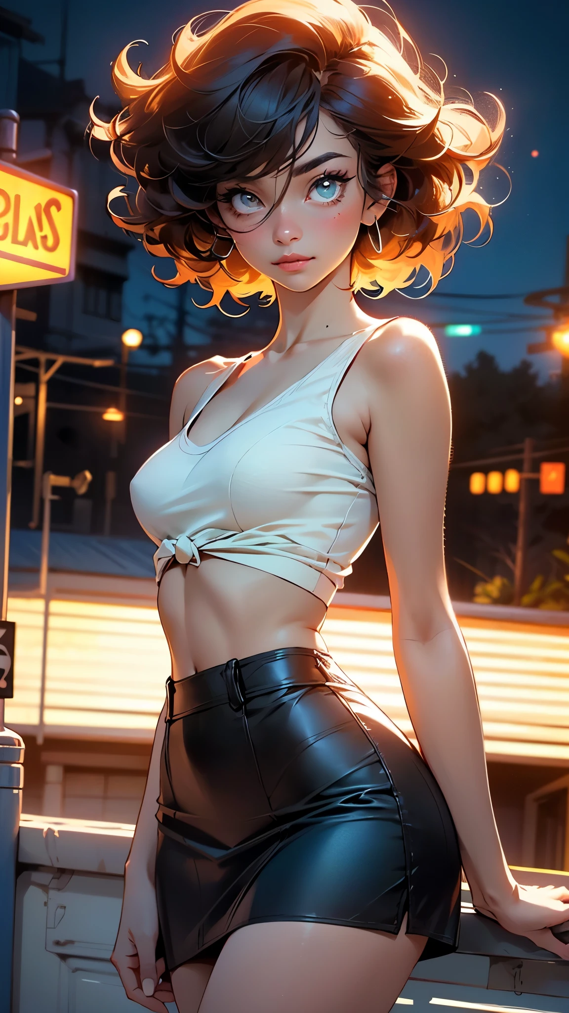 melancholy lighting, quiet, calm, brightness, masterpiece, best quality, (ultra photorealistic:1.3), (masterpiece:1.4), best quality, ((realistic)), high quality, highly detailed, ((Real image)), ((realistic skin)), ((realistic face)),(illustration:1.05), (beautiful:1.05), (beautiful detailed eyes:1.05), (cinematic light:1.1), Full body, precise proportions, 28-year-old girl, skinny female, red and blue headphone, dancing at the night club with two friends, two-tone hair blue and red hair, tulle, long legs, buttocks, blush, shyness, collarbone, abdominals, double weave, beautiful and delicate face, fair skin, real skin, (face detail), pores, super high resolution, 8k, parameters Best quality, masterpiece, super high resolution, (Realistic 2.0), More details, detailed skin, wearing a short black leather skirt, no panties, white teeth, voluminous curly hair, perfect and well designed light green eyes, girlfriend, beautiful, beautiful, studio lighting